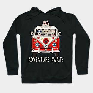 Dogo Argentino Adventure Awaits Artwork Camper Hoodie